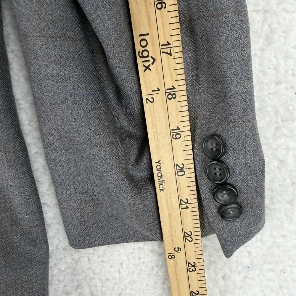 Joseph & Feiss Sport Coat Mens 42 Short Gray‎ Plaid Wool Two Button Notch Lapel